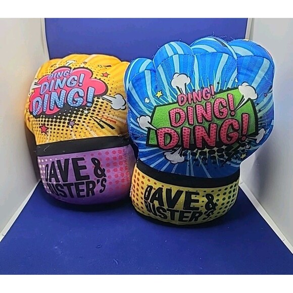 Dave and Buster's DING Good Stuff Power Fists Plush Gloves - Picture 2 of 6